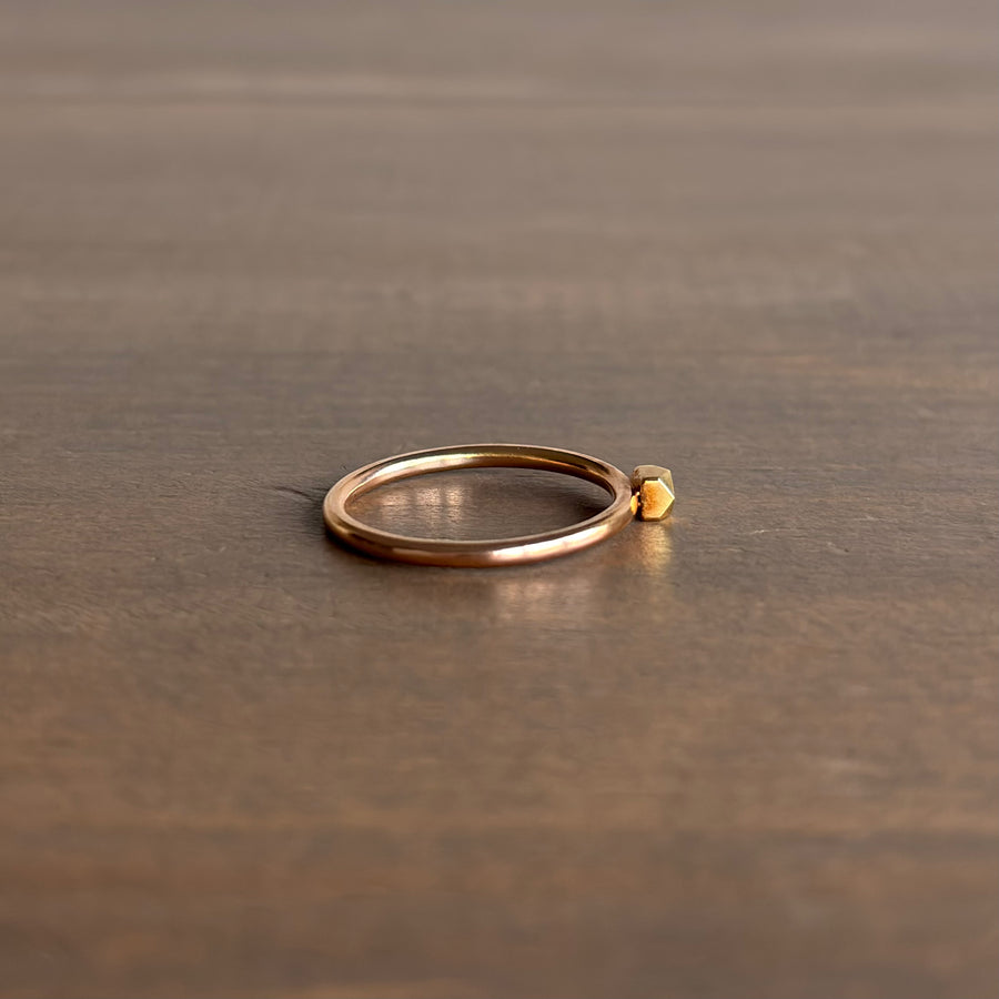 Petite Rose Gold Faceted Ring