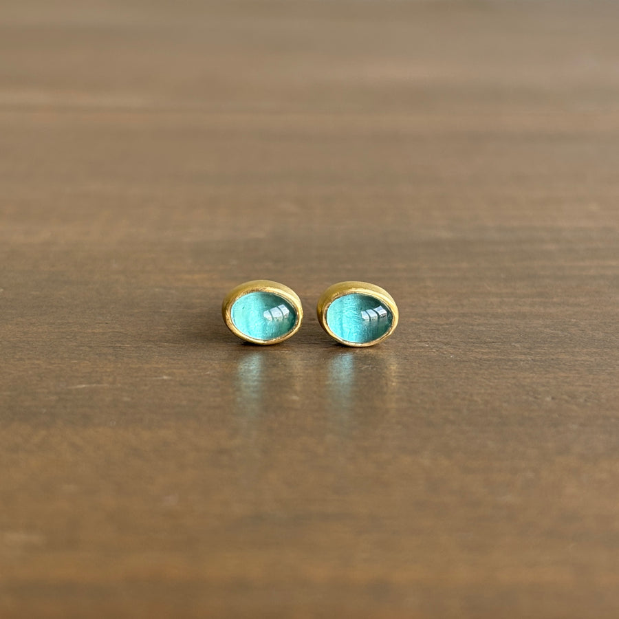 Oval Apatite Stud Earrings