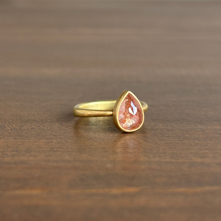 Tangerine Teardrop Diamond Ring