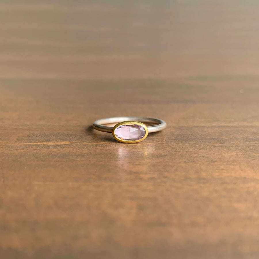 Pale Purple Sapphire Rose Cut Ring