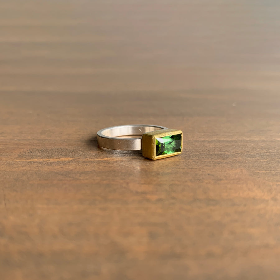 Rectangle Tourmaline Ring