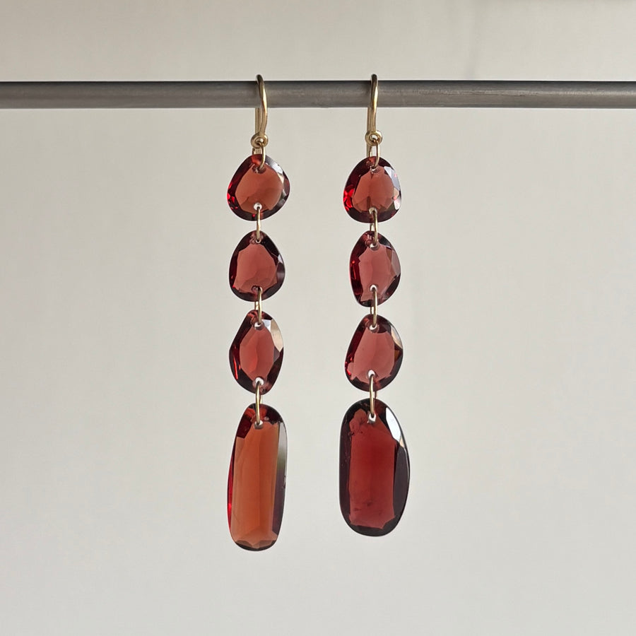 Linked Garnet Earrings