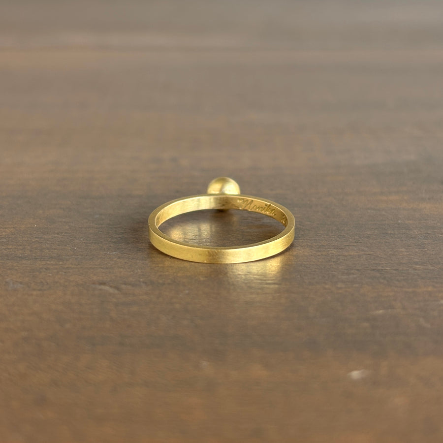 Round Pink Winza Sapphire Stacking Ring in 18k Gold