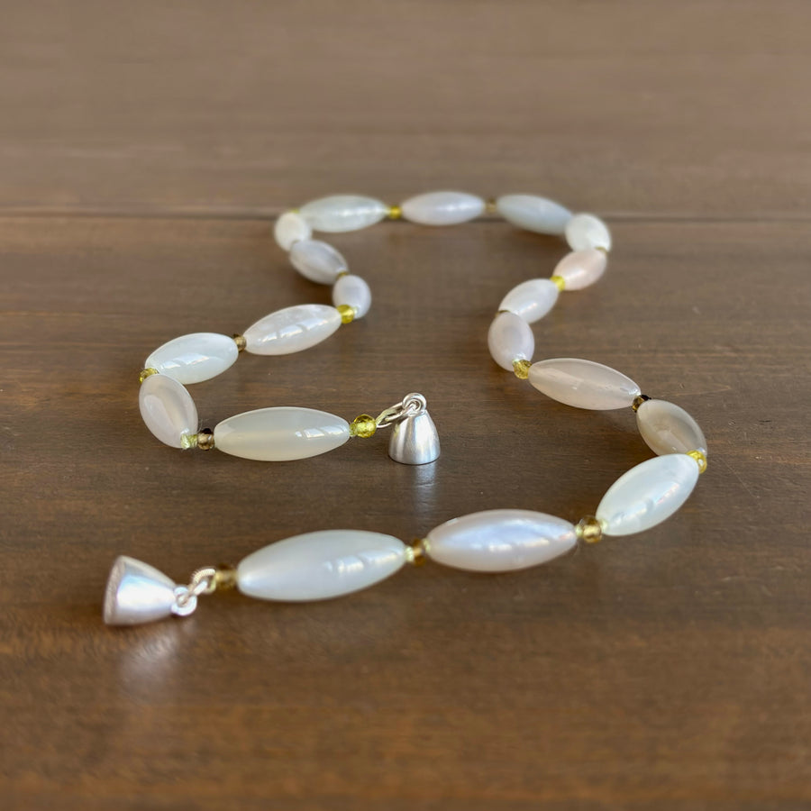 Moonstone & Tourmaline Beaded Necklace