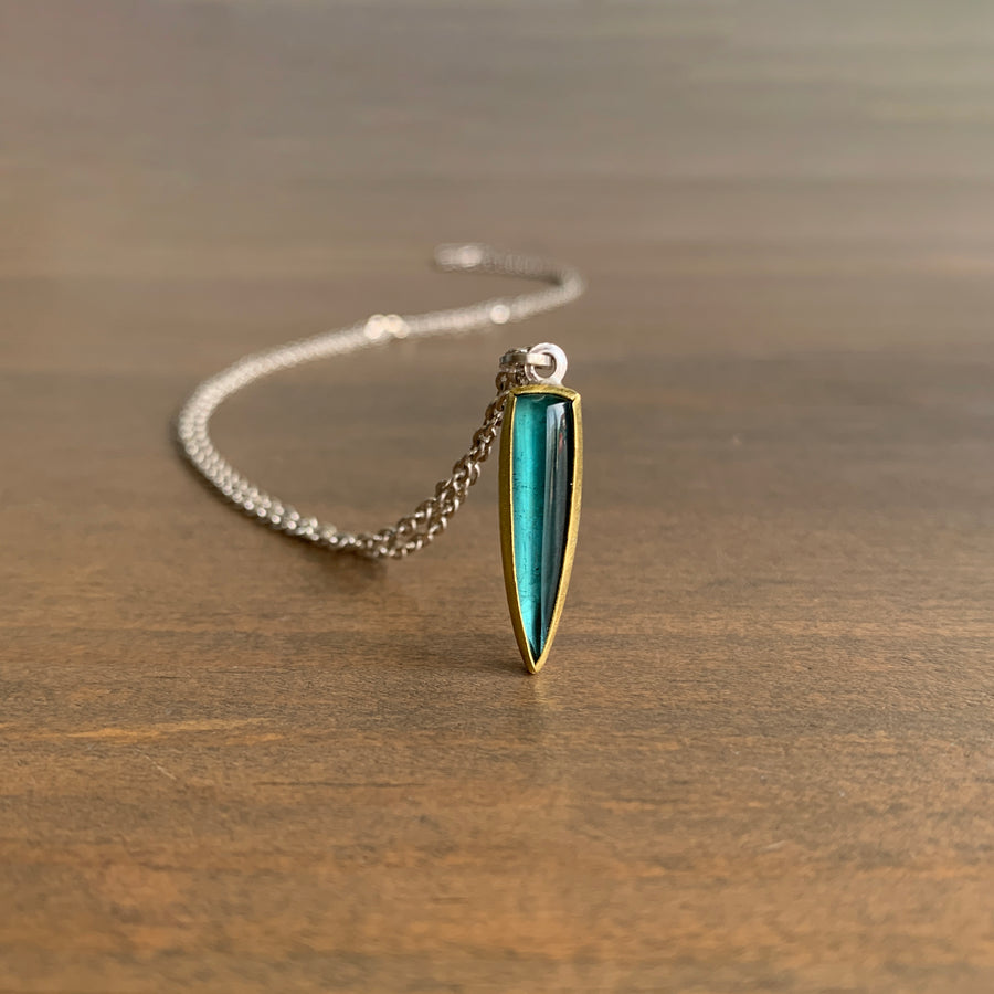 Blue Tourmaline Spike Pendant