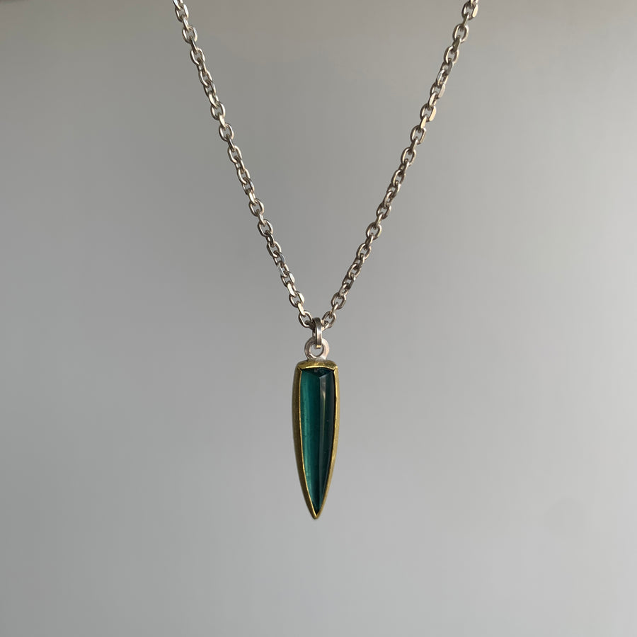 Blue Tourmaline Spike Pendant