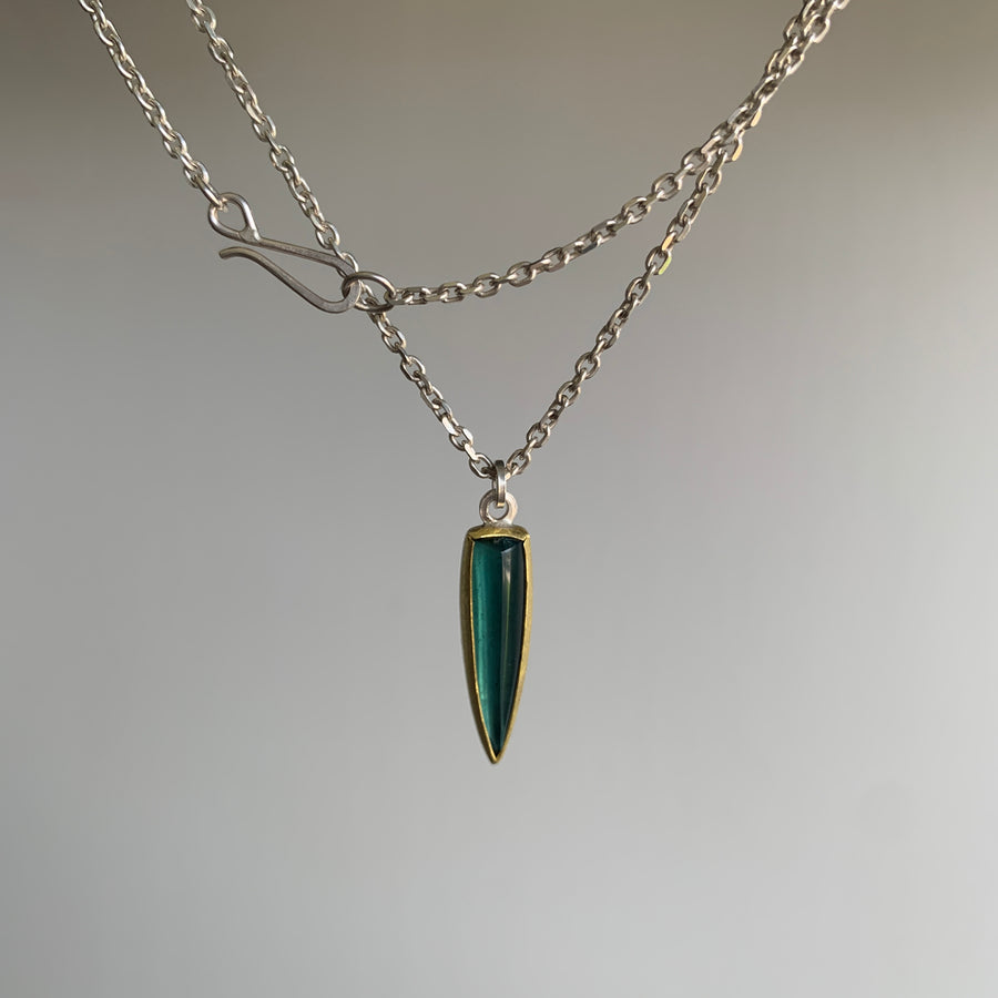 Blue Tourmaline Spike Pendant