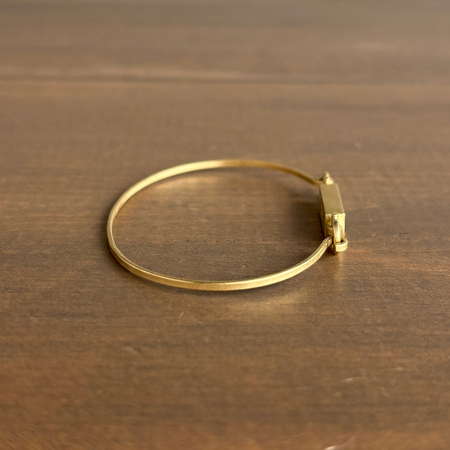 Long Green Brazilian Tourmaline Bar Hinged Bracelet