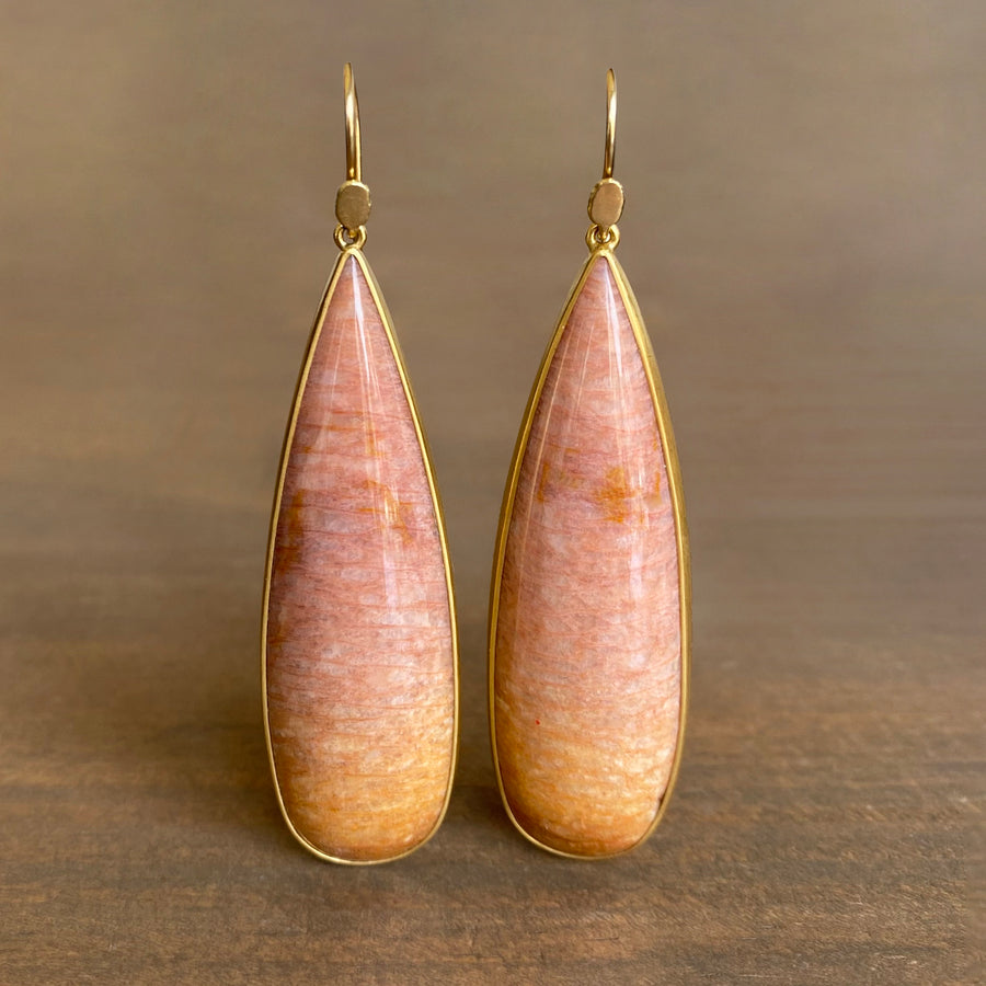 Long Amazonite Drop Earrings