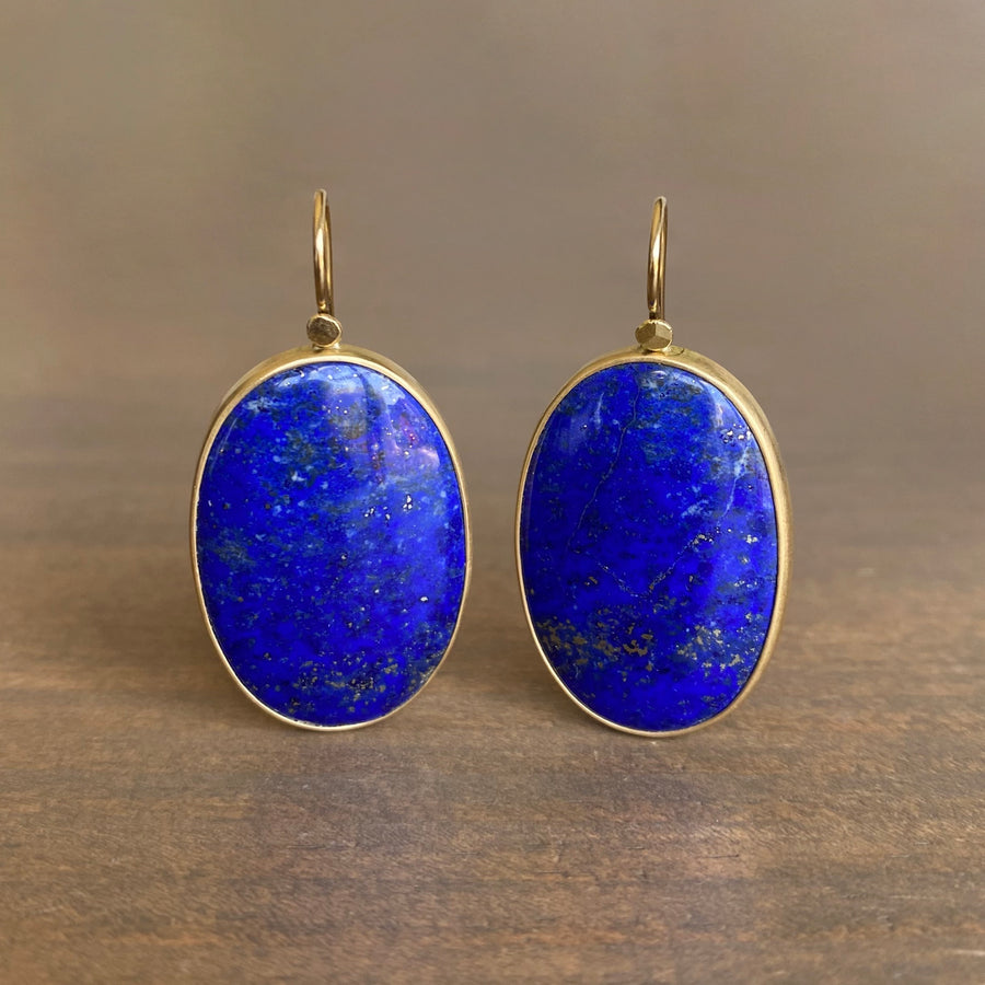 Celestial Lapis Oval Earrings