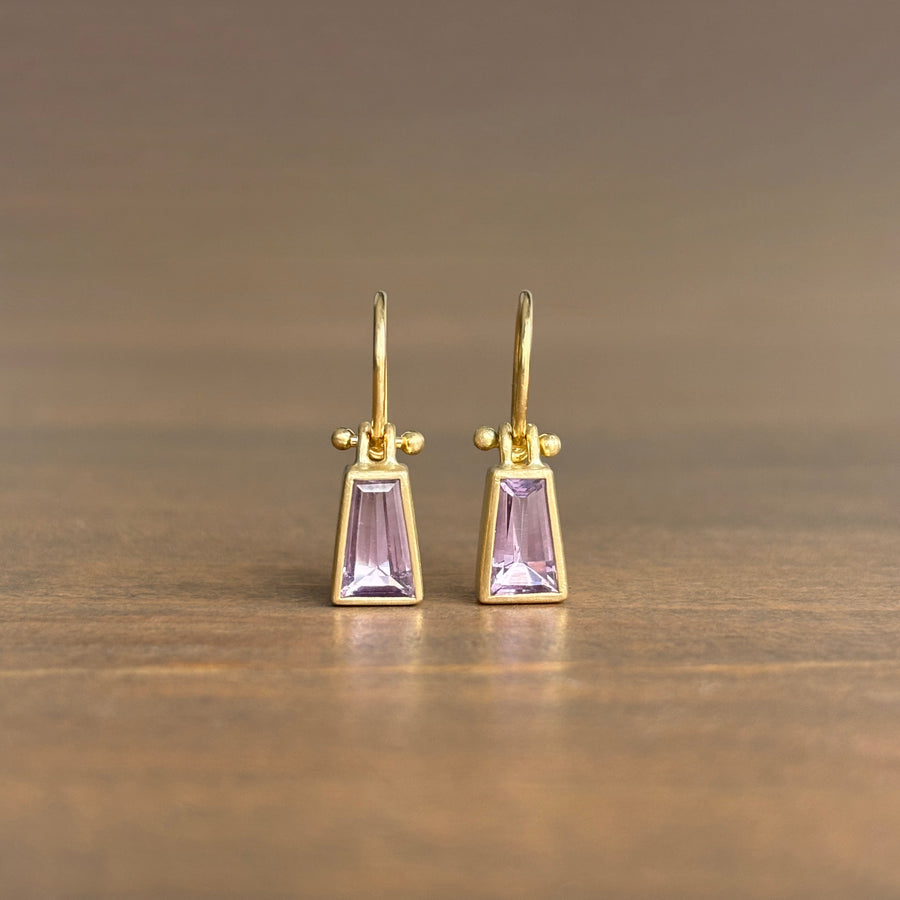 Pale Lilac Tapered Amethyst Earrings