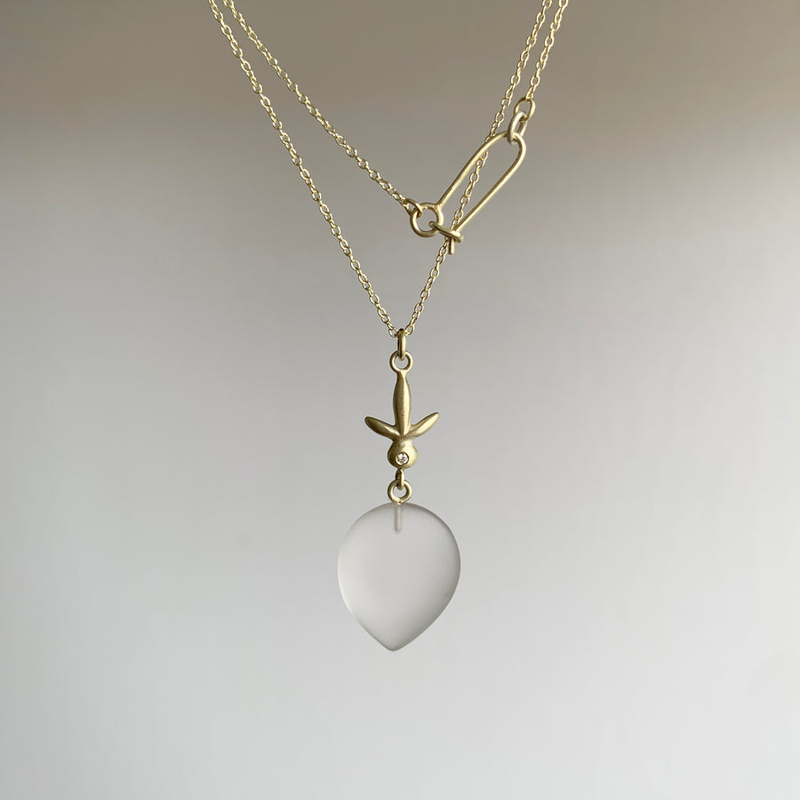 Frosted Quartz Petite Fleur Necklace