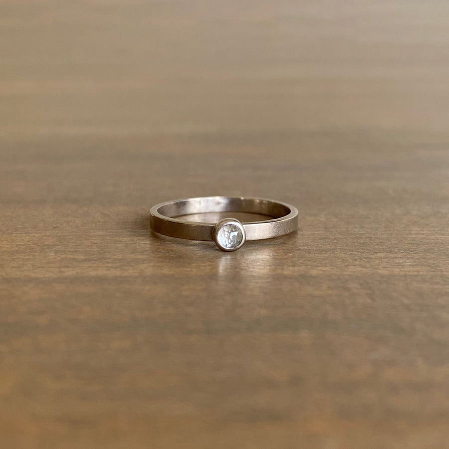 Tiny Rose Cut Diamond Ring