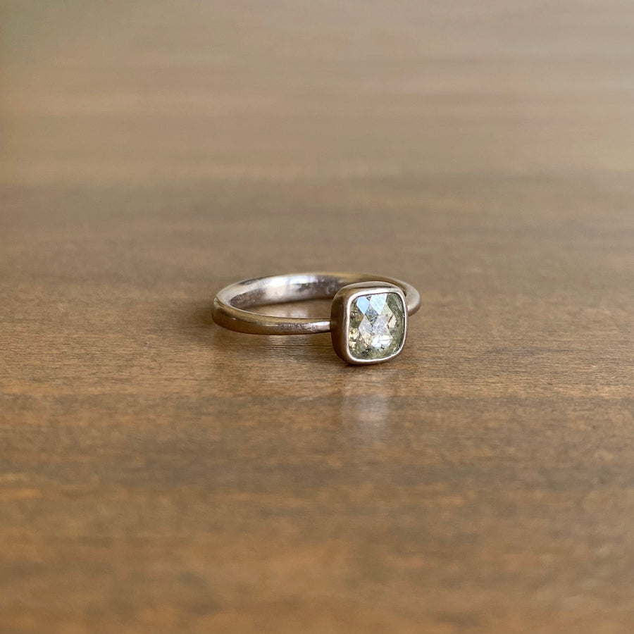 Olive Cushion Diamond Ring