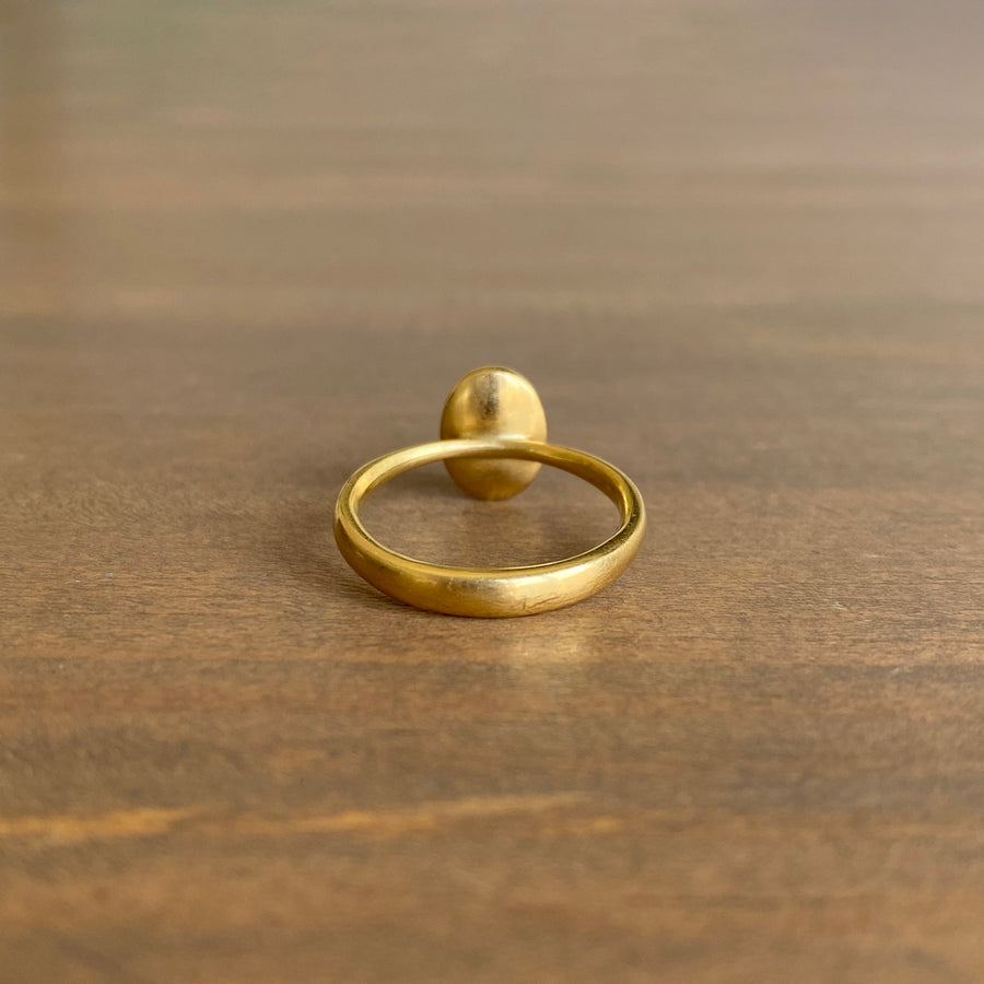 Natural Green Oval Sapphire Ring