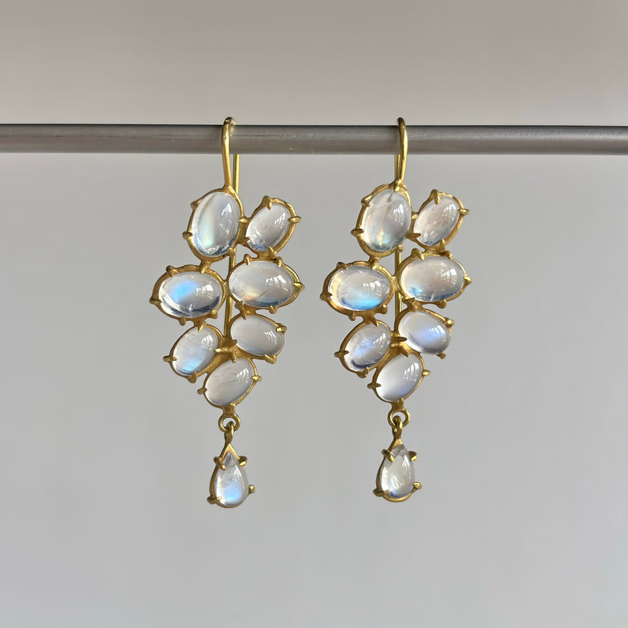 Rainbow Moonstone Florette Earrings