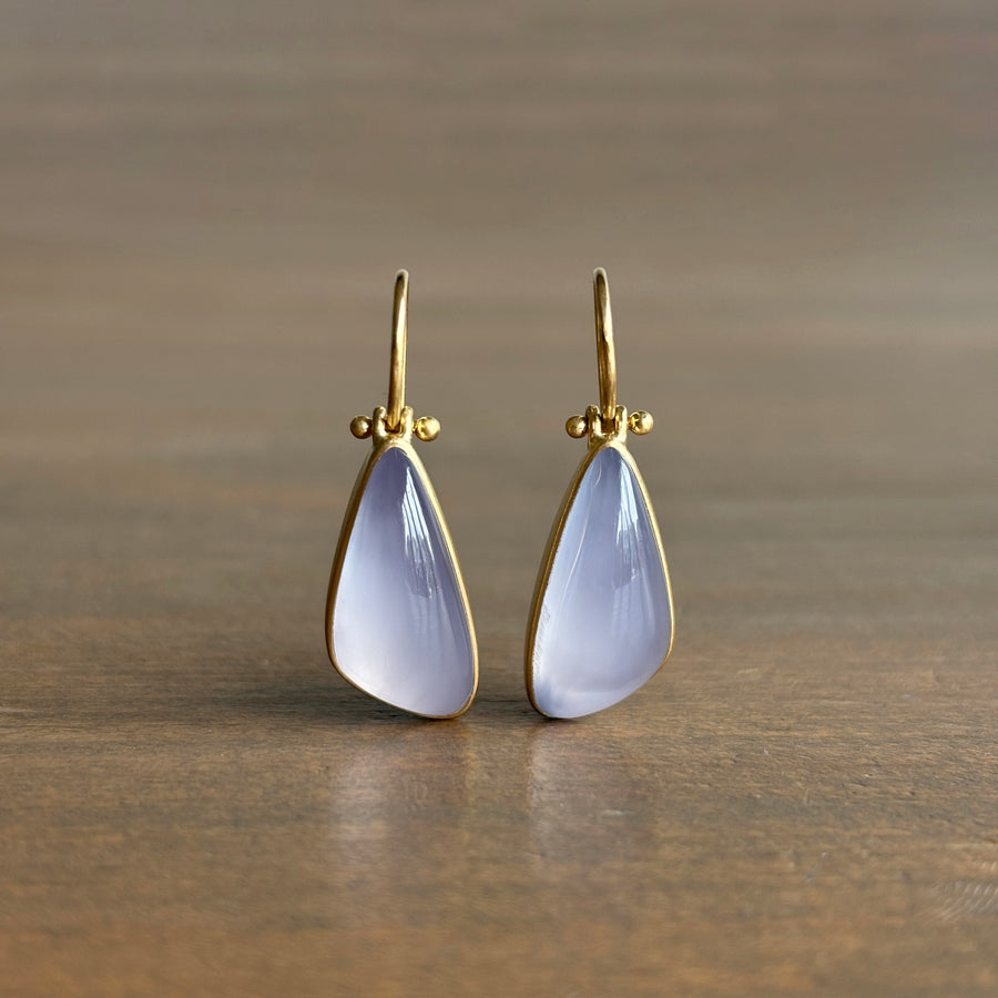 Blue Chalcedony Fang Earrings