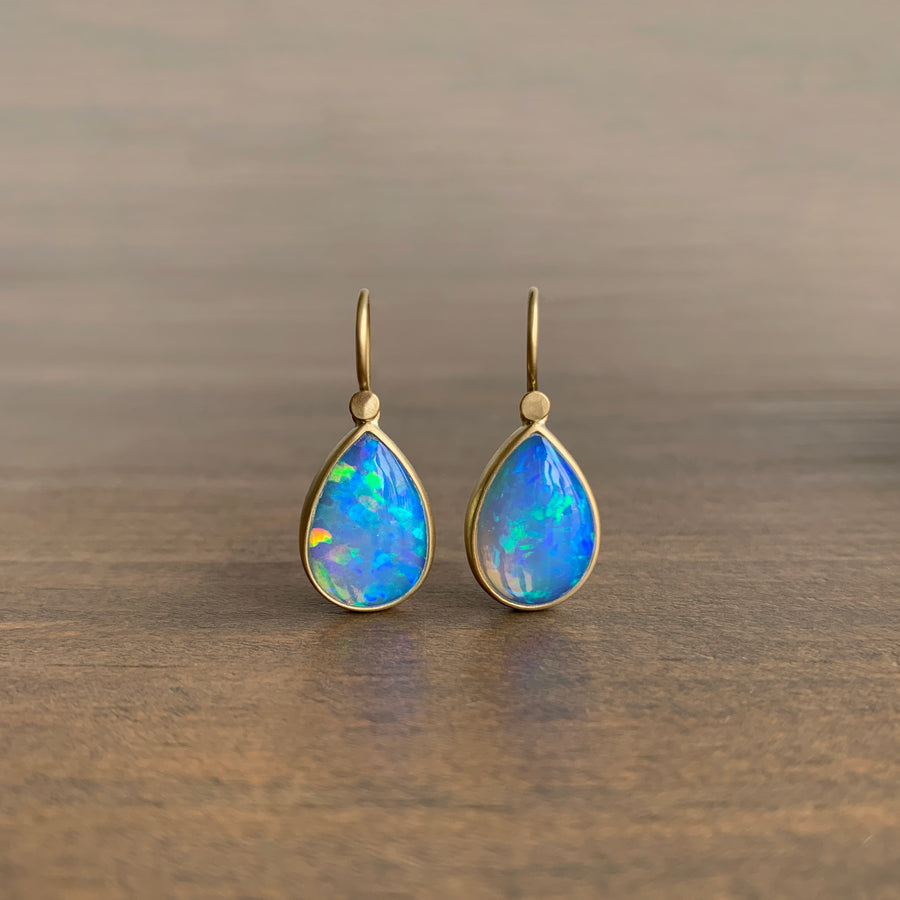 Ethiopian Opal Teardrop Earrings