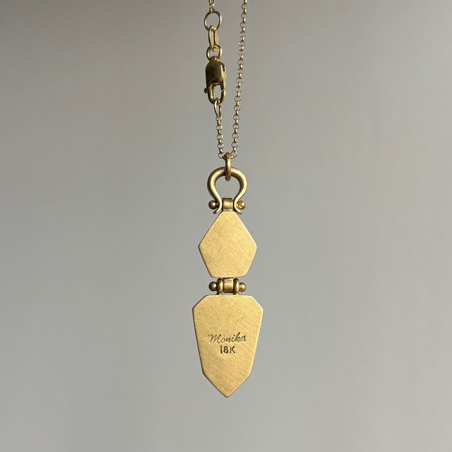 Double Zambian Emerald Shield Pendant