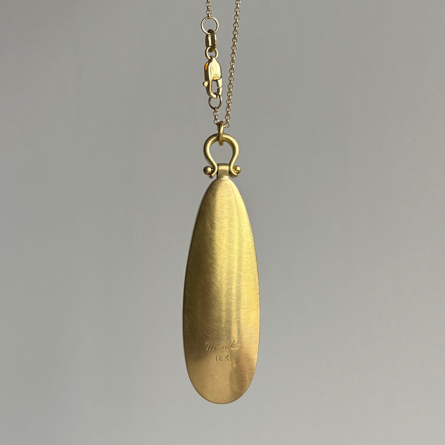 Large Elongated Siberian Jade Pendant