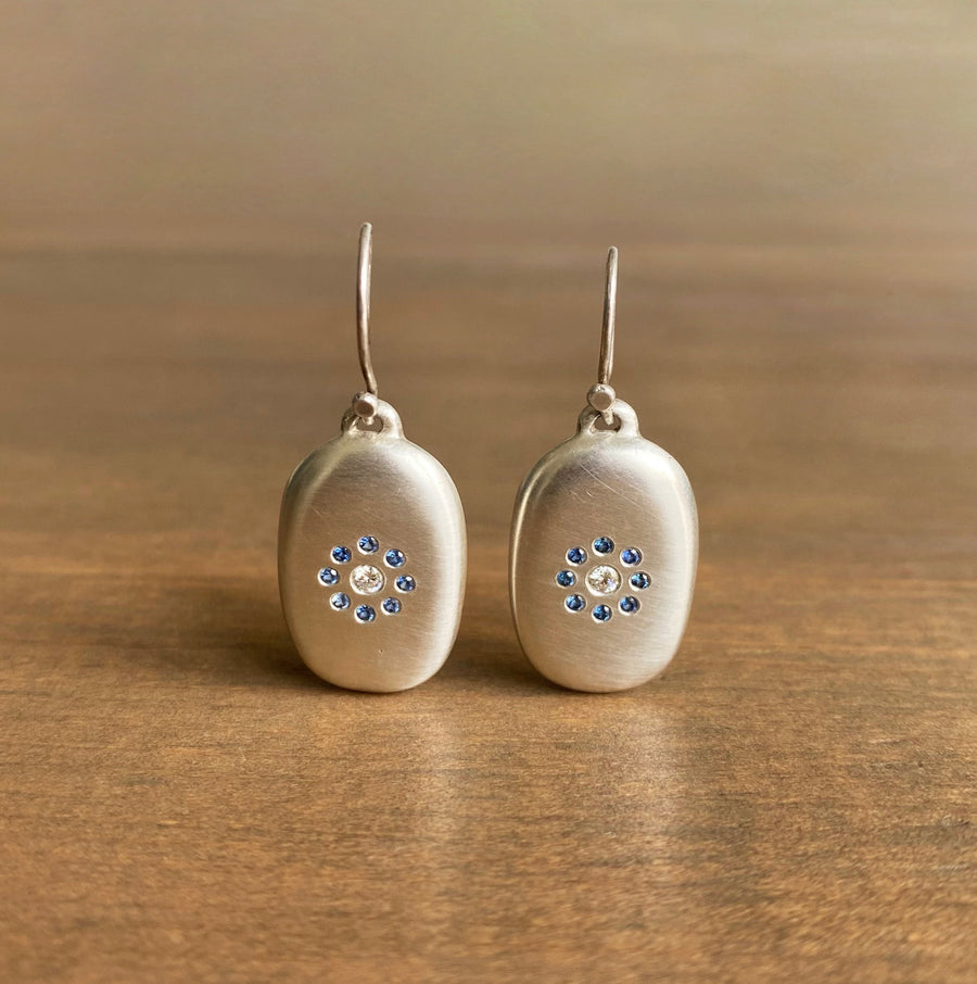 Silver Pebble Drop Earrings