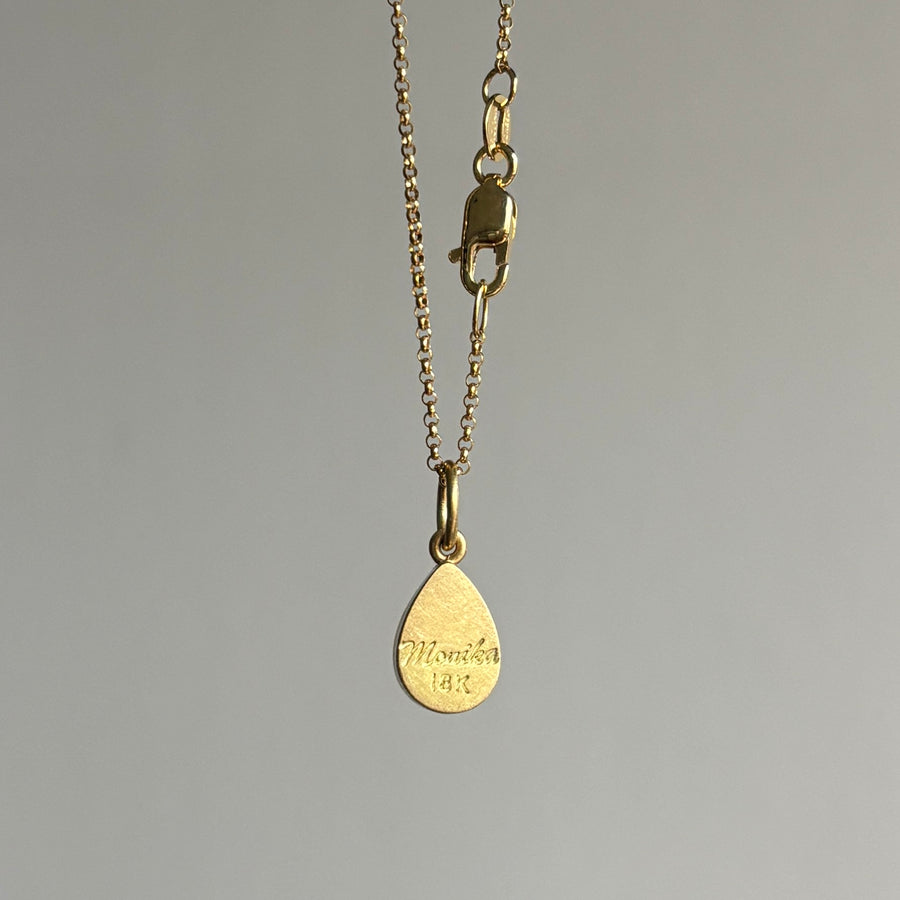 Petite Moss Agate Drop Pendant