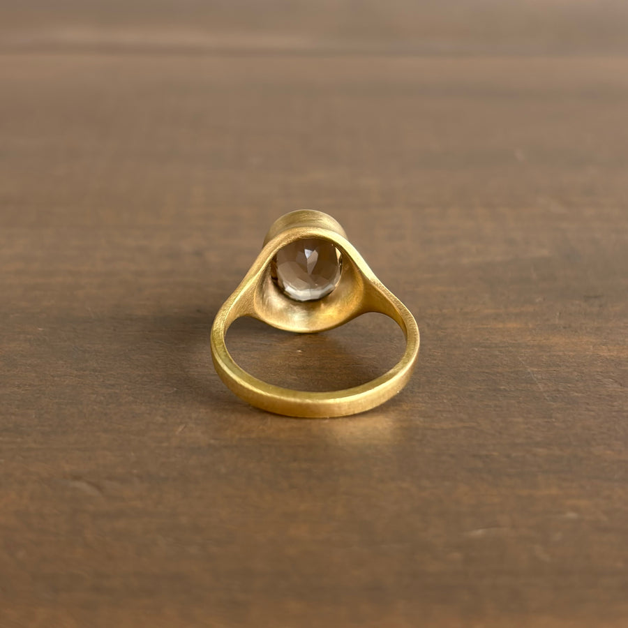 Faceted Oval Taupe Scapolite Cathedral Cast Ring