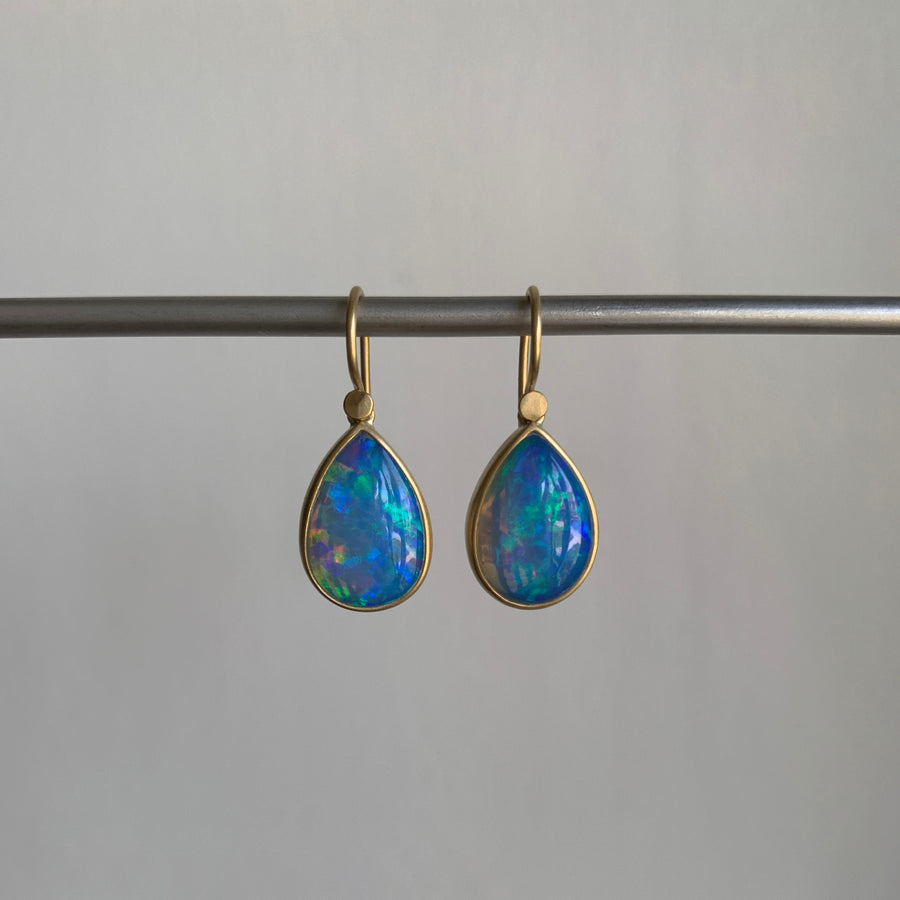 Ethiopian Opal Teardrop Earrings