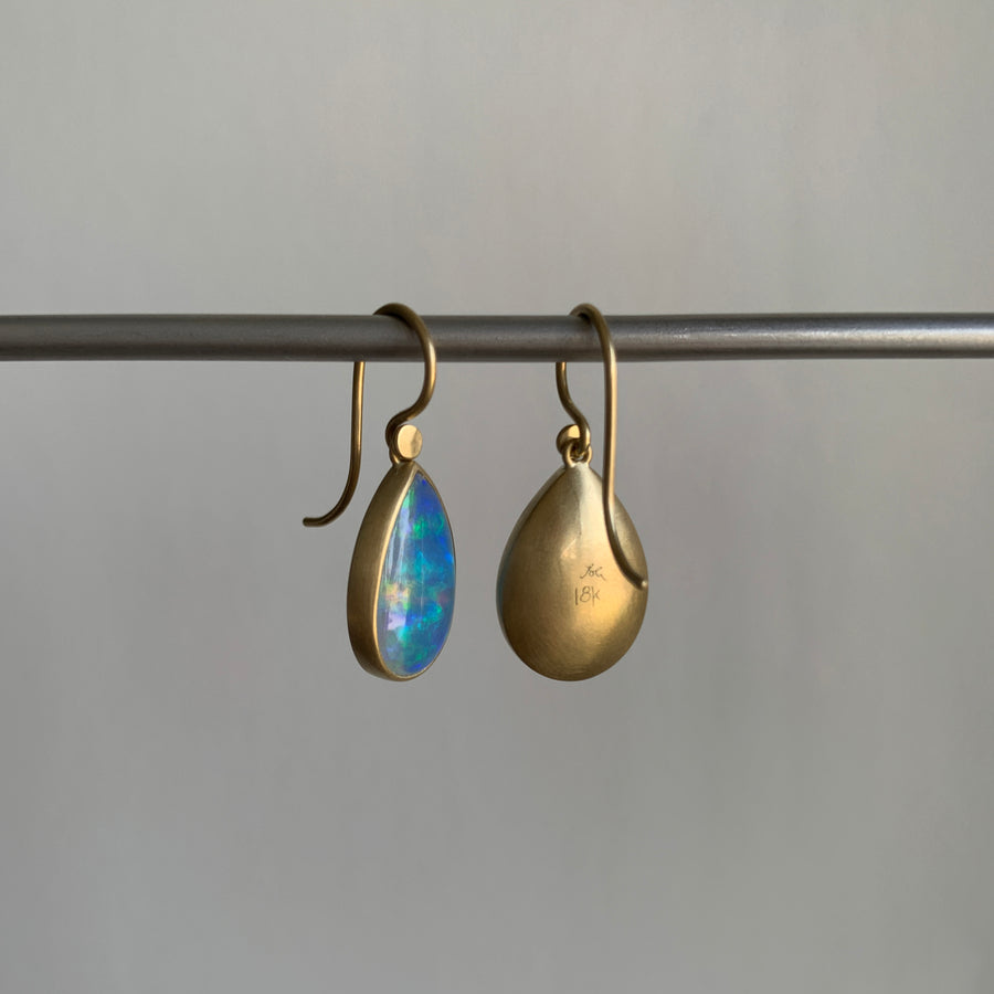 Ethiopian Opal Teardrop Earrings