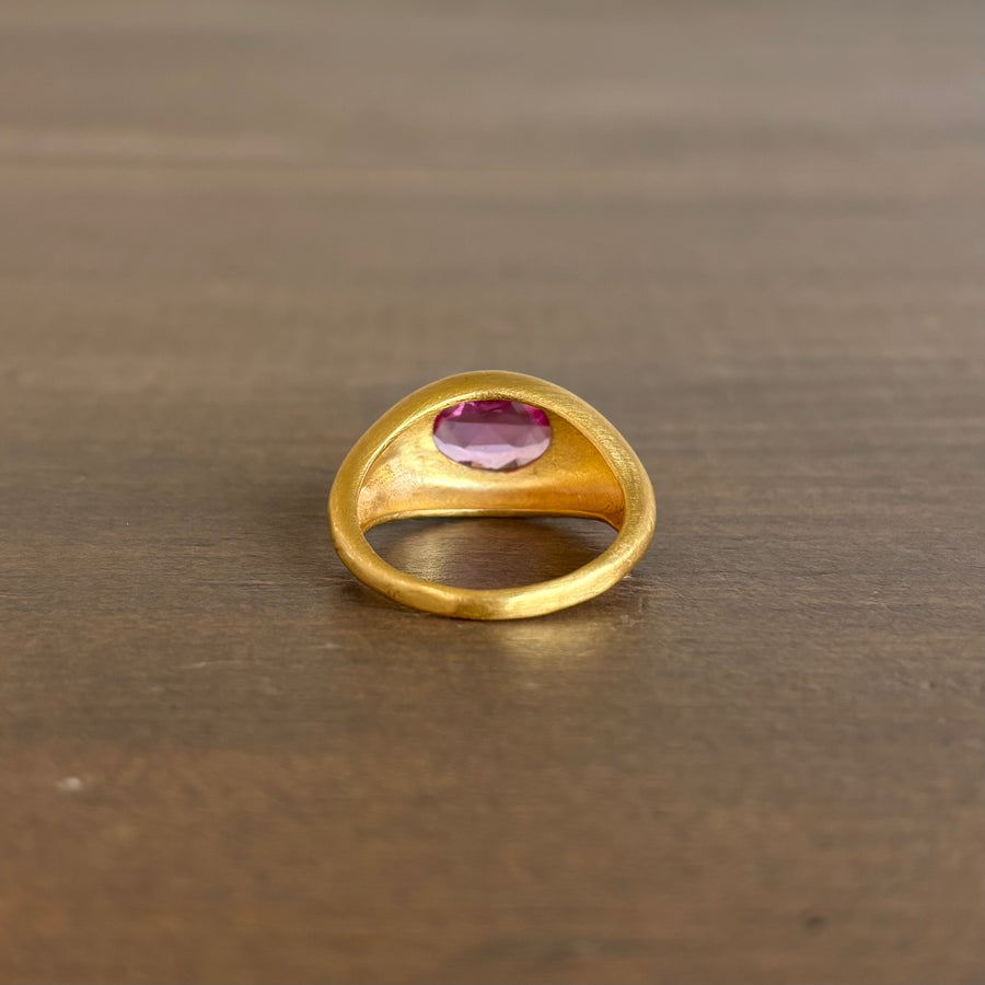 Rose Cut Pink Sapphire Domed Ring