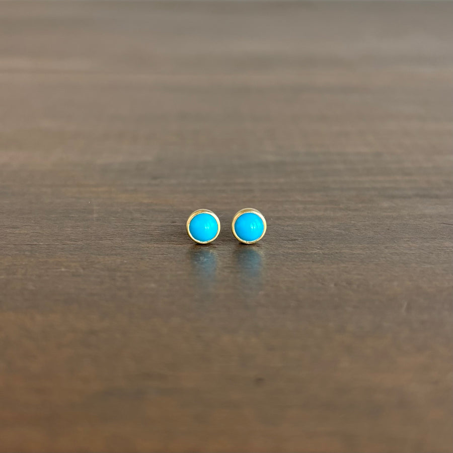 Round Turquoise Stud Earrings