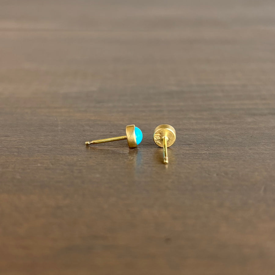 Round Turquoise Stud Earrings