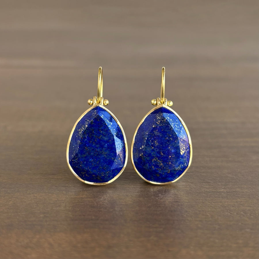 Faceted Lapis Drop Earrings