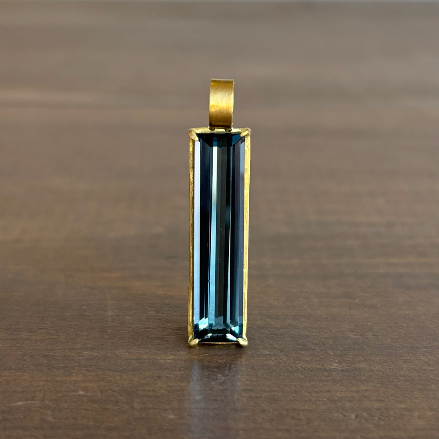 London Blue Topaz Prism Bar Pendant