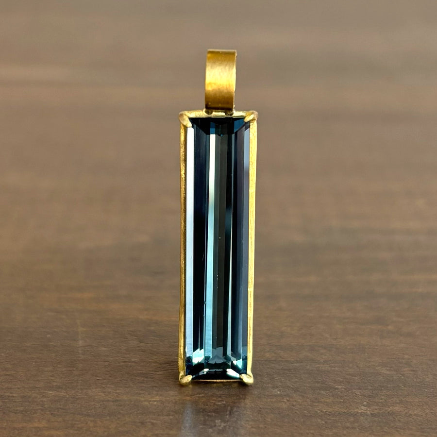 London Blue Topaz Prism Bar Pendant
