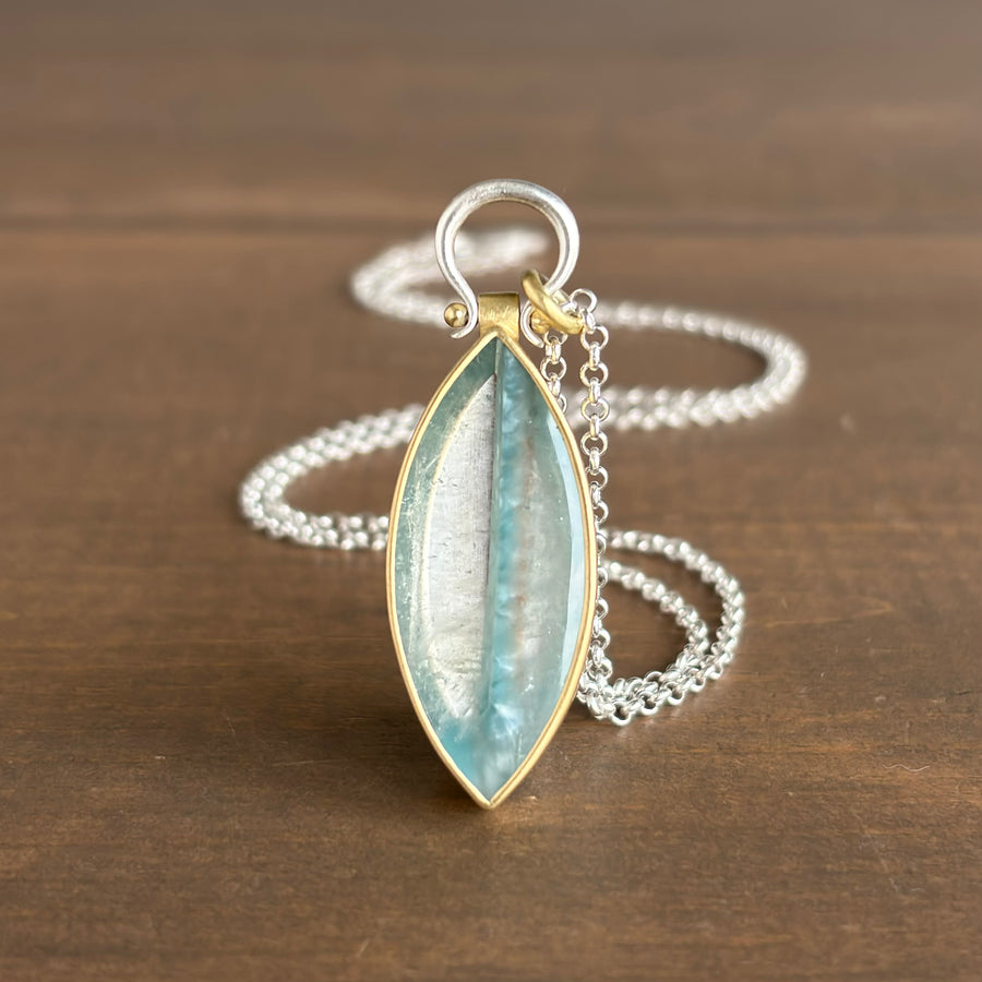 Gilalite in Quartz Navette Pendant
