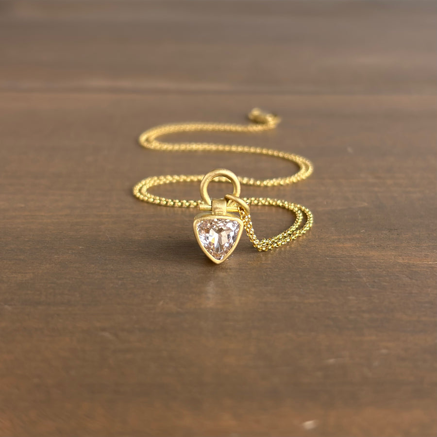Champagne Sapphire Trillion Cut Pendant