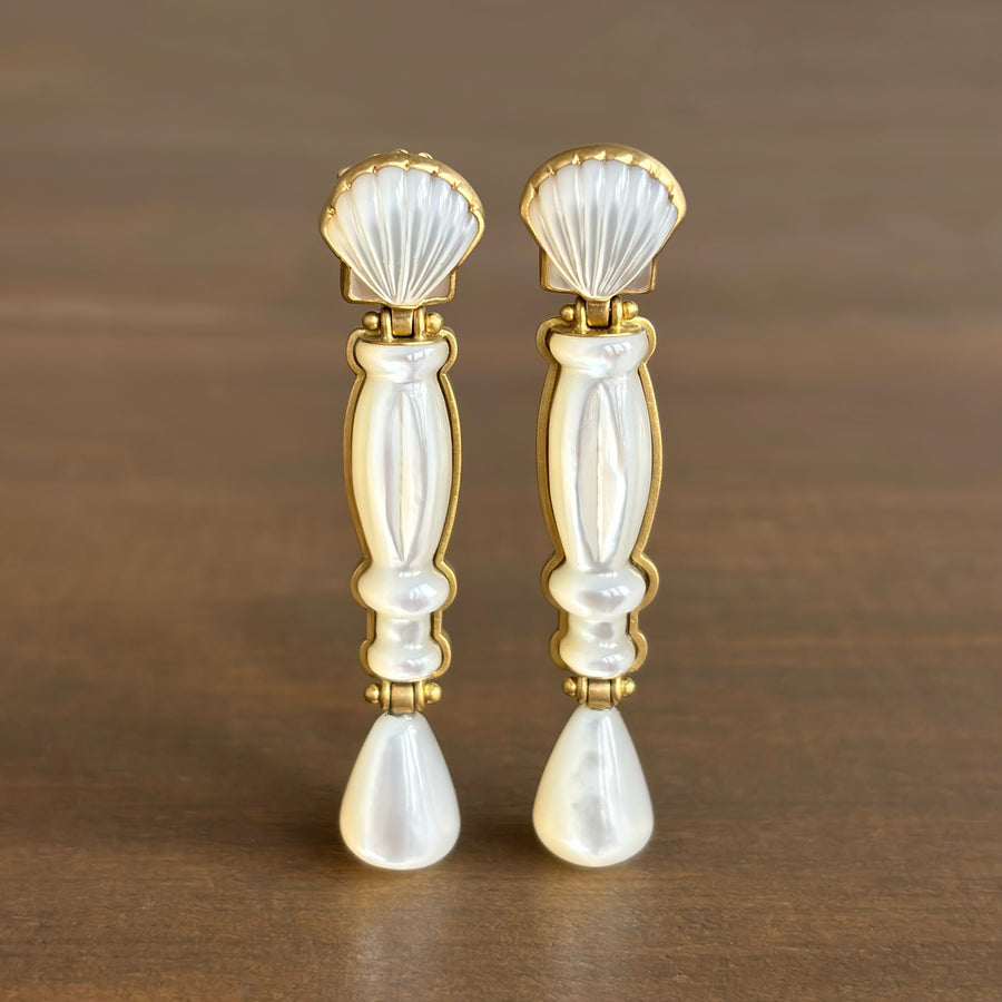 Mother of Pearl Venus Pillar Earrings