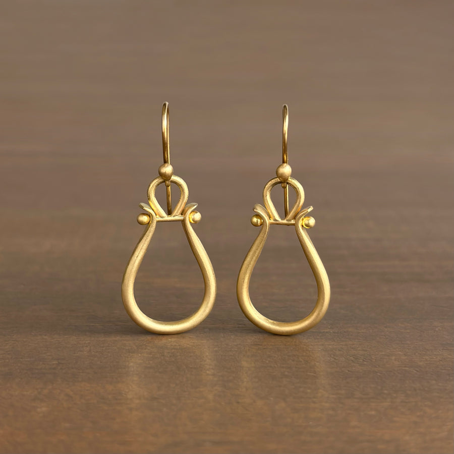 Gold Lyre Earrings