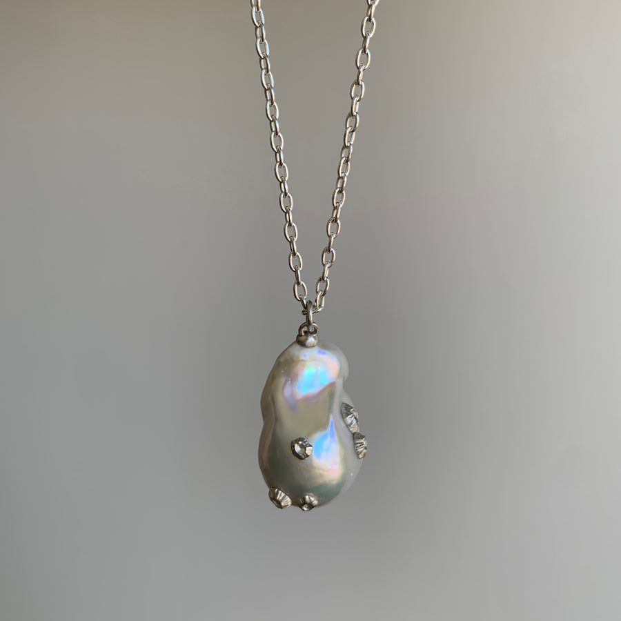 Grand Baroque Pearl Ruthie B. Necklace with Barnacles