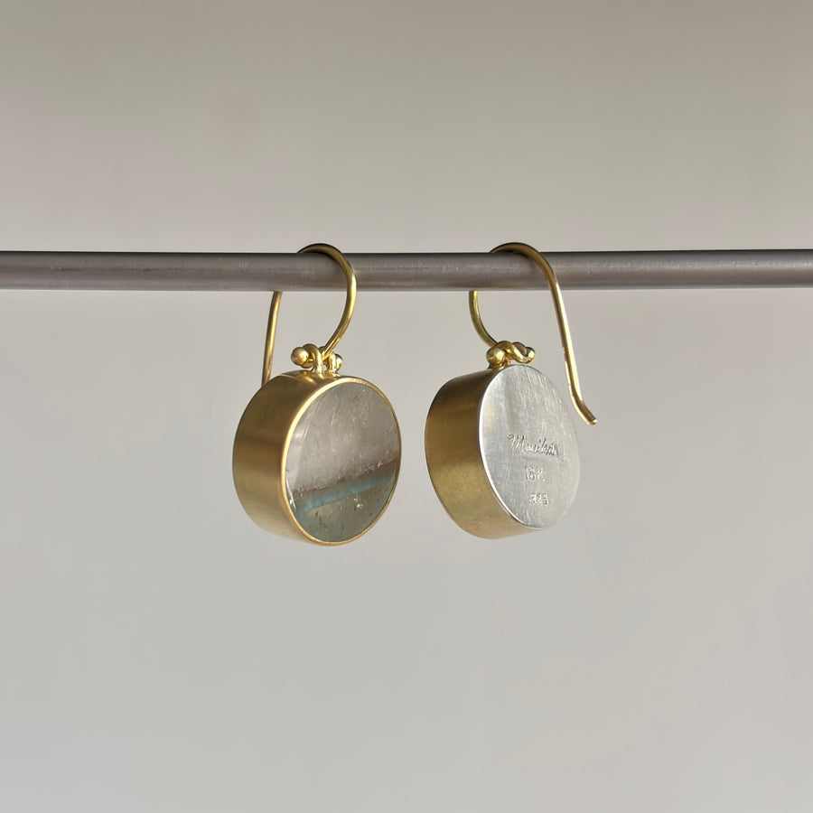 Round Gilalite in Quartz Earrings