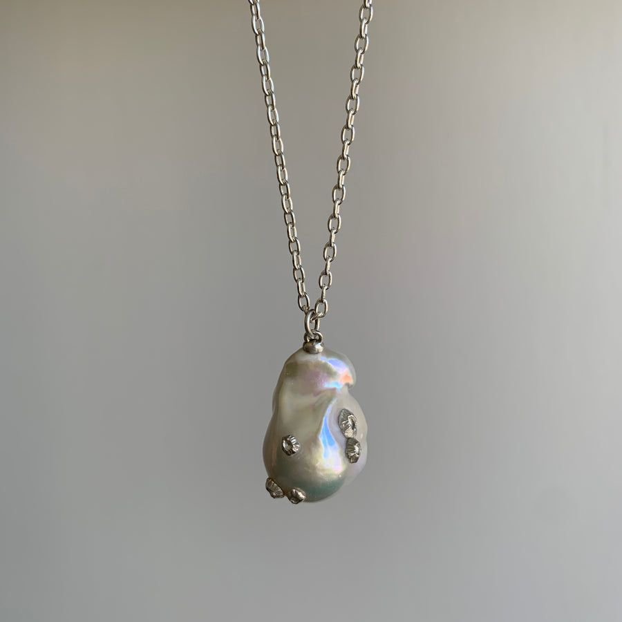 Grand Baroque Pearl Ruthie B. Necklace with Barnacles