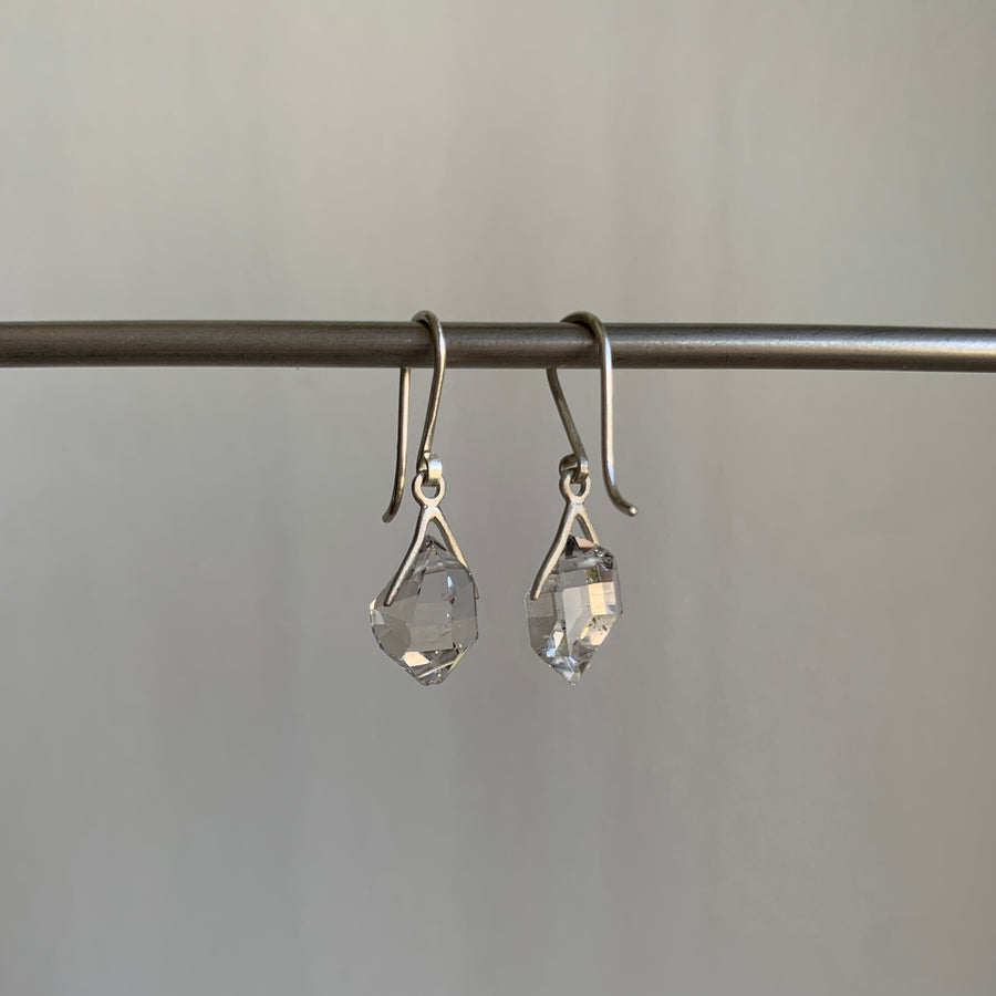 Little Silver Sticks & Stones Herkimer Earrings