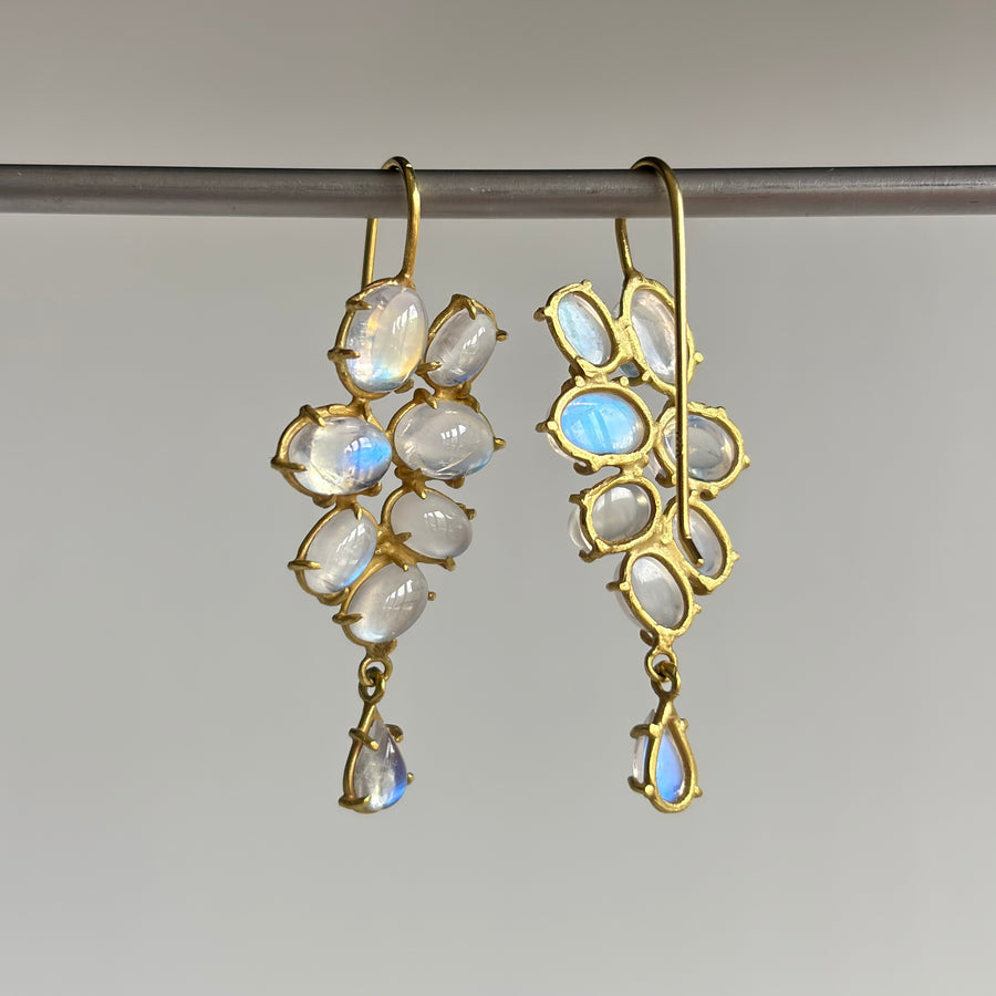 Rainbow Moonstone Florette Earrings
