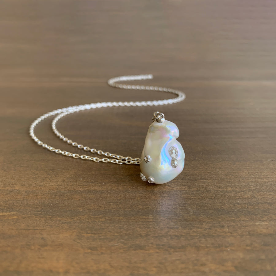 Grand Baroque Pearl Ruthie B. Necklace with Barnacles
