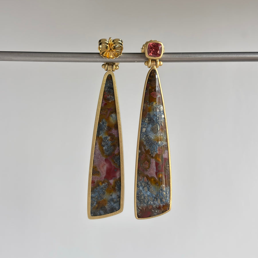 Marcasite in Red Agate with Garnet Earrings