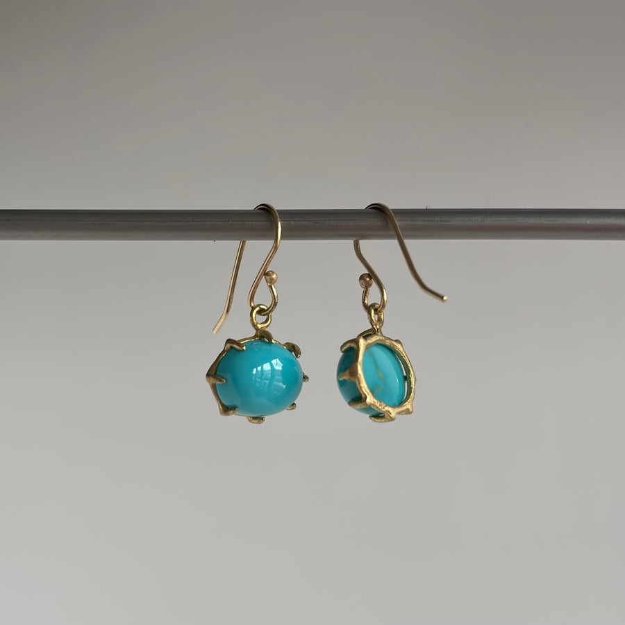 Turquoise Cabochon Oval Earrings