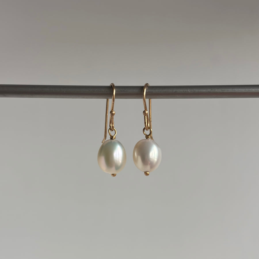 Petite Freshwater Cream Pearl Earrings
