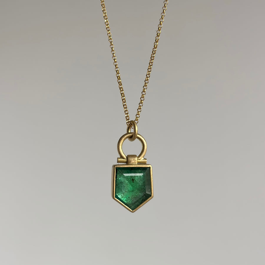 Zambian Emerald Pentagon Pendant