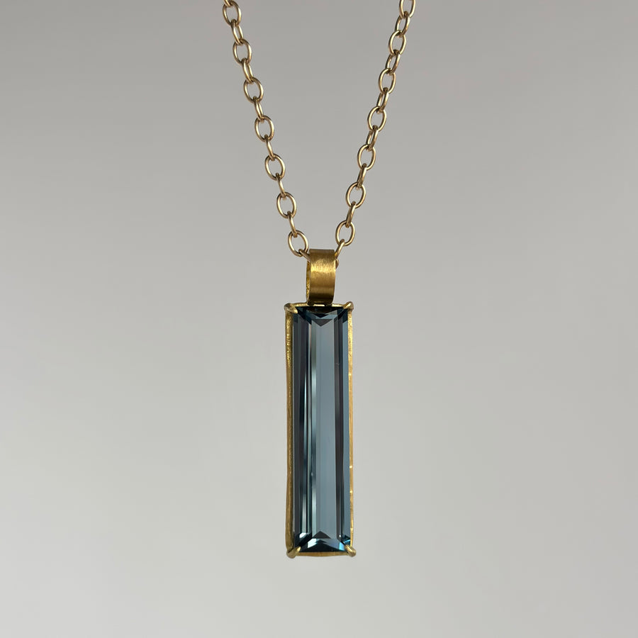 London Blue Topaz Prism Bar Pendant